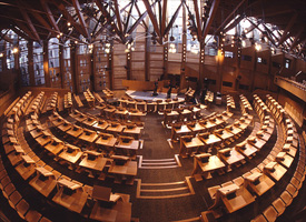 Шотландский парламент. Зал заседаний (фото)